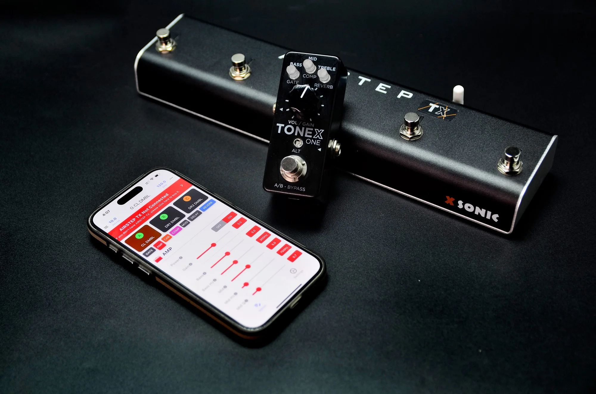 XSONIC AIRSTEP TX, TONEX ONE & PEDAL Footswitch, 2 Control Modes