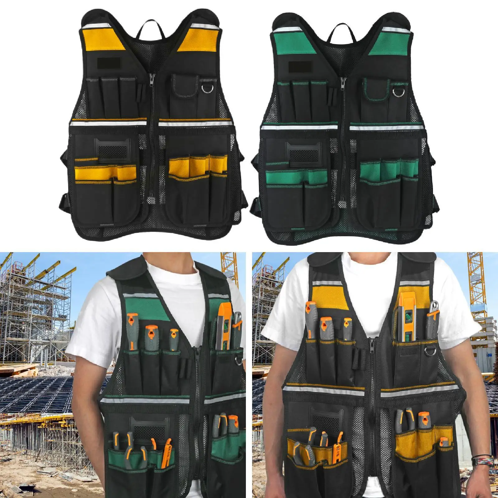 Electrician Tool Vest Premium Comfortable with Multiple Pockets for Worksite Handyman Carpenter Construction Workers Engineer