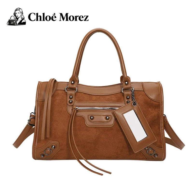 

Модная байкерская сумка большой вместимости с шипами для женщин — универсальная сумка-ведро через плечо — модная