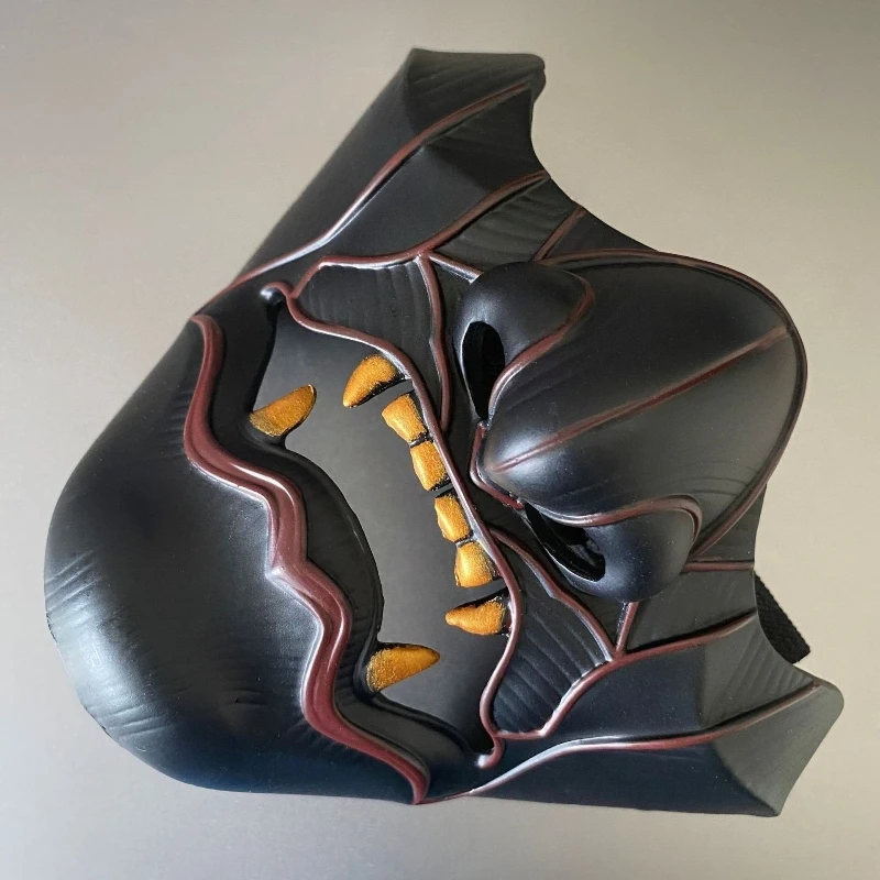 การ์ตูนแสดงฮาโลวีนคอสเพลย์ Props สีดําครึ่งหน้า Latex หน้ากากปาร์ตี้เต้นรําบทบาทเล่น Props คอสเพลย์อุปกรณ์เสริม