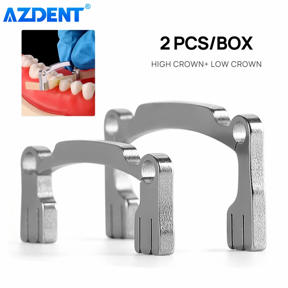 2PCS/Set AZDENT Dental Resin Polishing Strip Holder High Crown Low Crown Autoclavable Stainless Steel Dentist Tools Instrument