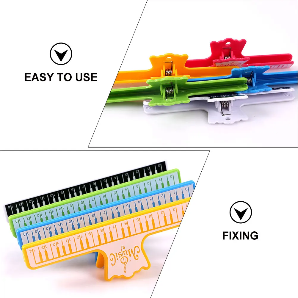 

5 Pcs Bookmark Sheet Music Clip Piano Abs Musical Page Holders Leaning Supplies