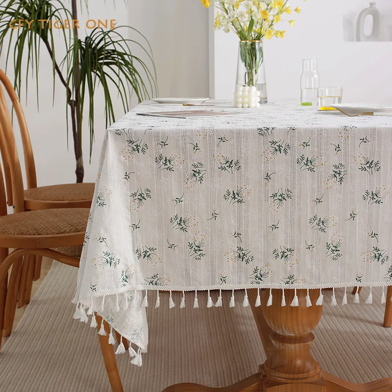 

Korean Floral Fragments Tablecloth Antifouling Rectangular Tablecloth Washable and Oil Resistant Coffee Table Mat Table Cover