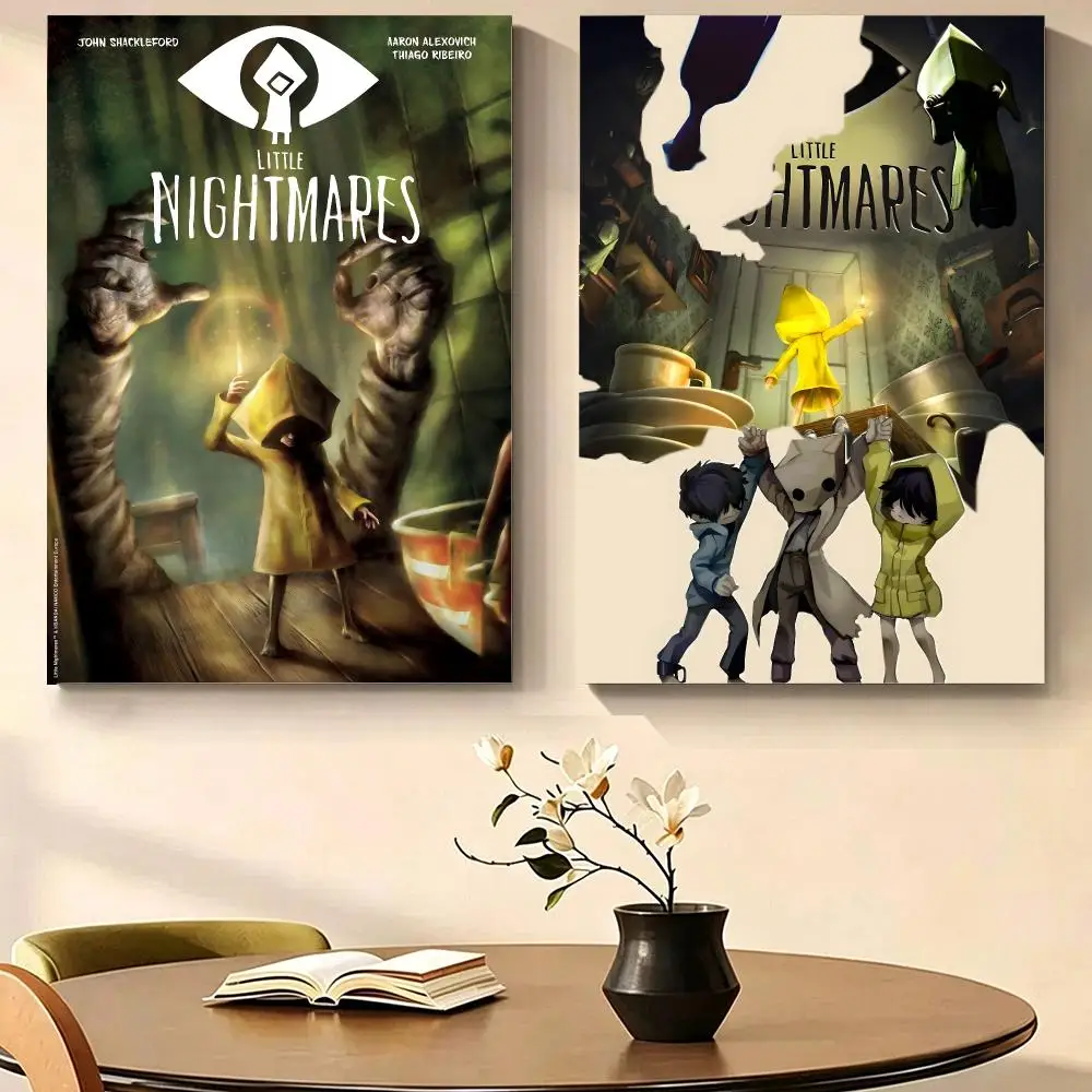 Game Horror Little Nightmares Poster Self Adhesive PP Wall , Waterproof Wall Decor Gift for Bedroom, Office and Dorm