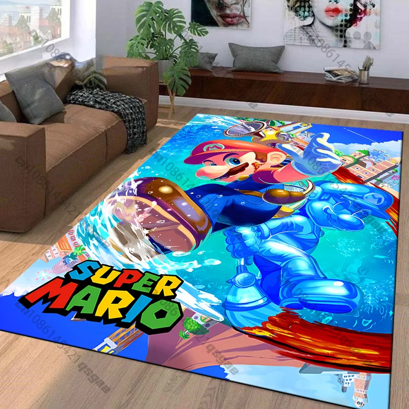 15 Size Super Mario Bros Movie Game Large Carpet Living Room Home Decor Sofa Table Rug Anti Slip Chair Lounge Floor Mat Carpet