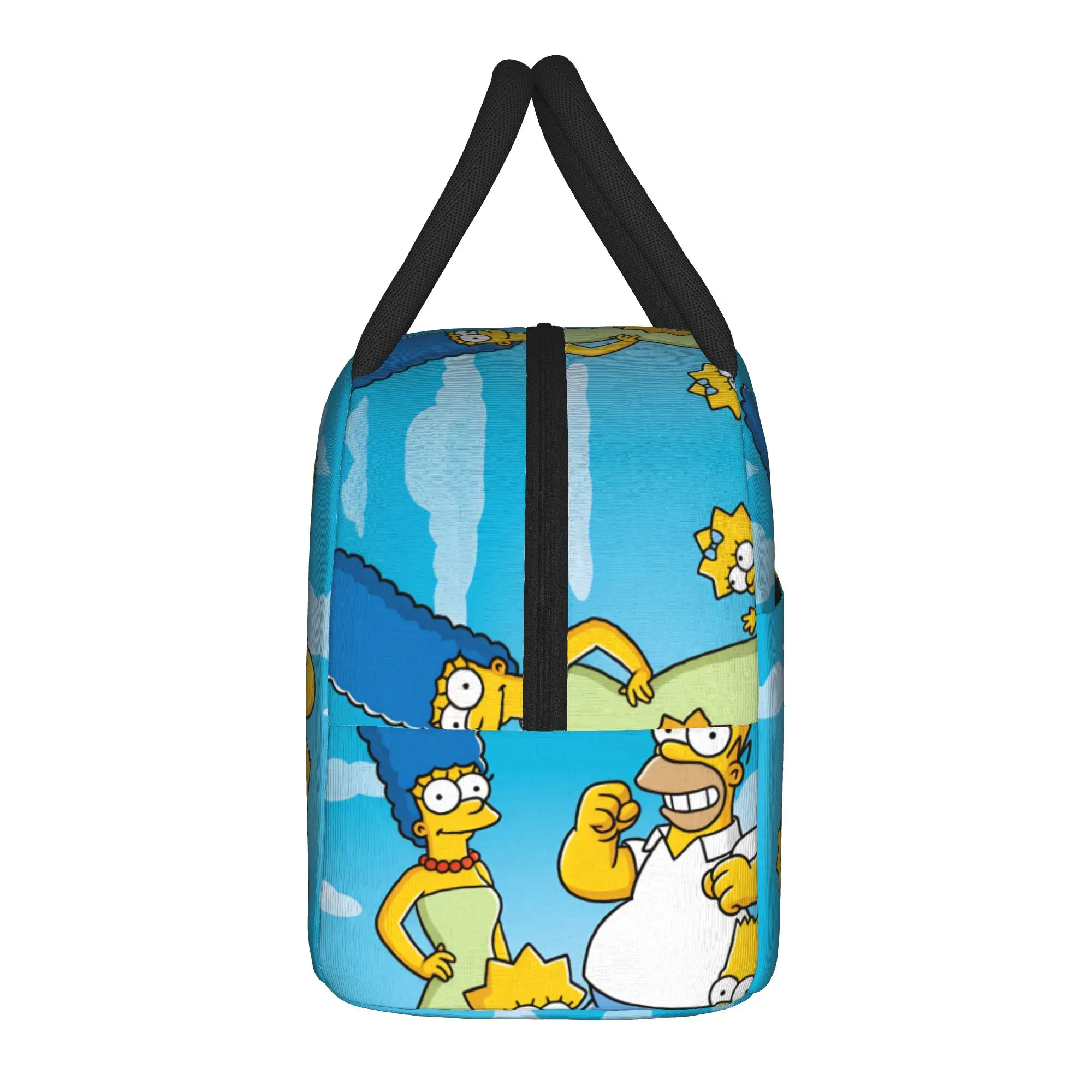 Funny Cartoon S-Simpsons Family Portrait Lunch Bag  Portable Lunch Box Child School Print Cooler Bag Funny Oxford Tote Food Bags