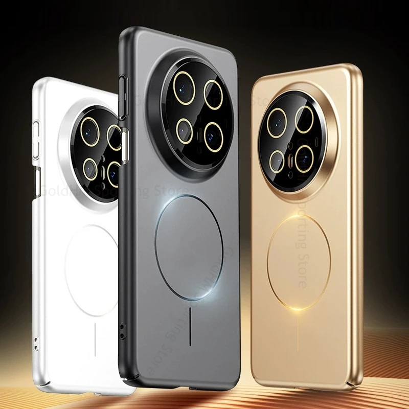 

Micro Matte Tough PC Phone Case For Huawei Mate 70 Pro Wireless Charging Magnetic Hard For Magsafe Case Mate 50 60RS Magic 6 Pro