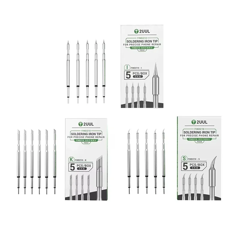 

FD12 FD13 FD14 C210 Паяльные жала 5 шт. K/I/S для телефона Электронный ремонт Сварочная станция Аксессуары Инструмент C210 Насадки