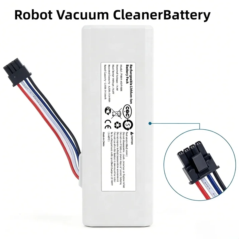 12800mAh P1904-4S2P-MM Li-ion Battery Long-Lasting Replacement for Xiaomi Mijia 1C STYTJ01ZHM Robot Vacuum Mop Cleaner Parts
