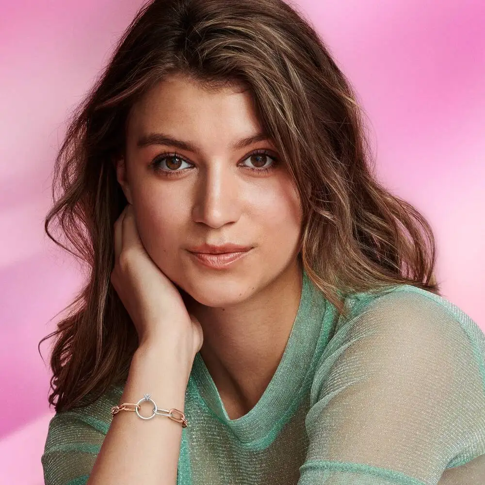 حار بيع الأزياء سحر القلب مرفق الدائري يناسب الأصلي لي سوار المرأة Pavé سلسلة مزدوجة مجوهرات DIY هدية صنع