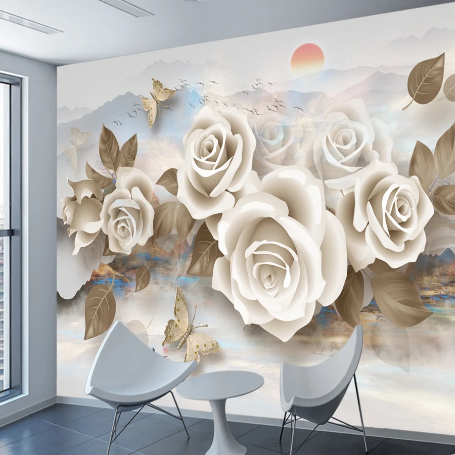 20+ Floral Rose Nature Removable Photo Wallpaper for Living Room Bedroom Wall Art Papers Home Decor Sofa Walls Renovation Mural