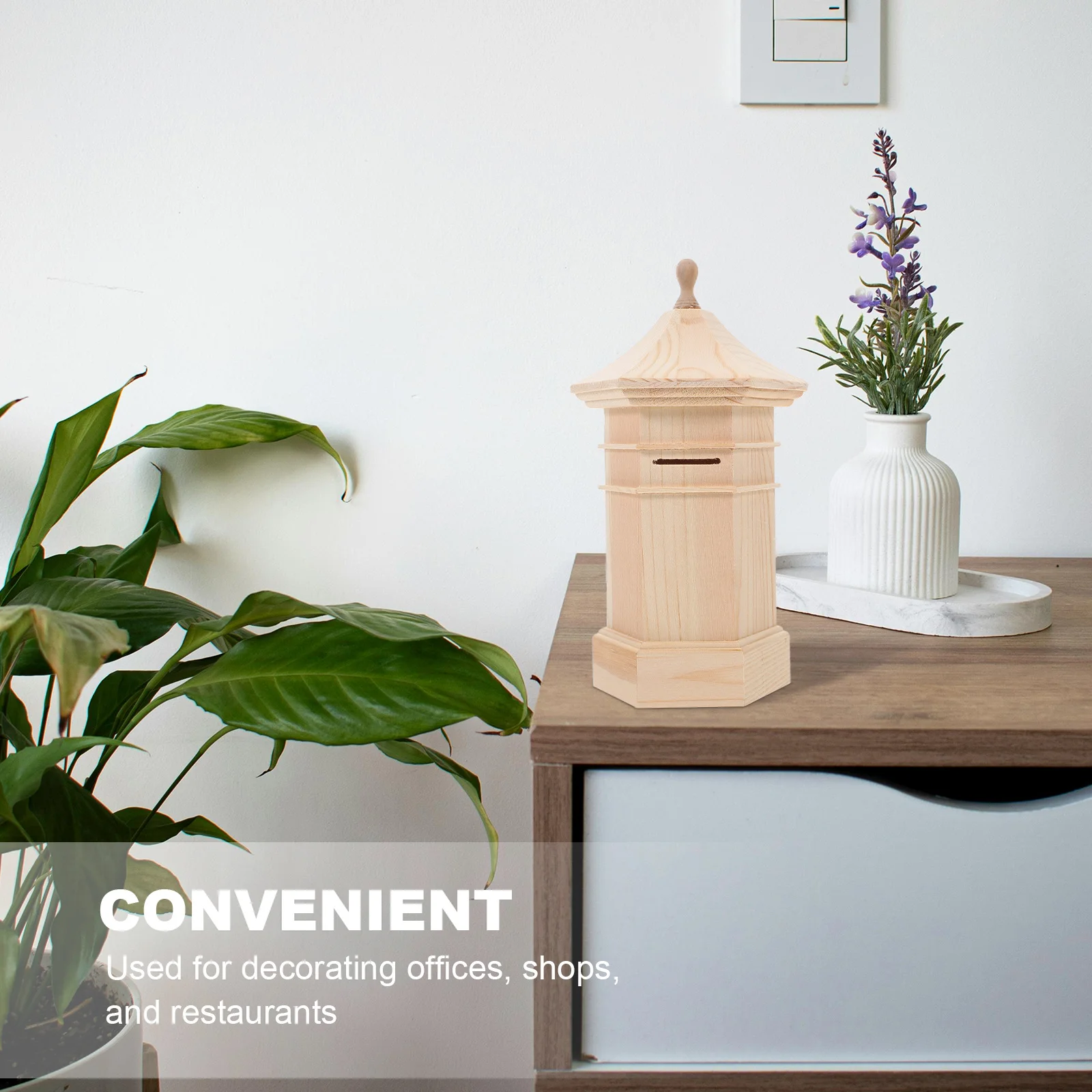 صندوق نقود خشبي غير مكتمل من DIY للأطفال، توفير النقود الإبداعية، بنك العملات المعدنية من مونتيسوري للأولاد والبنات