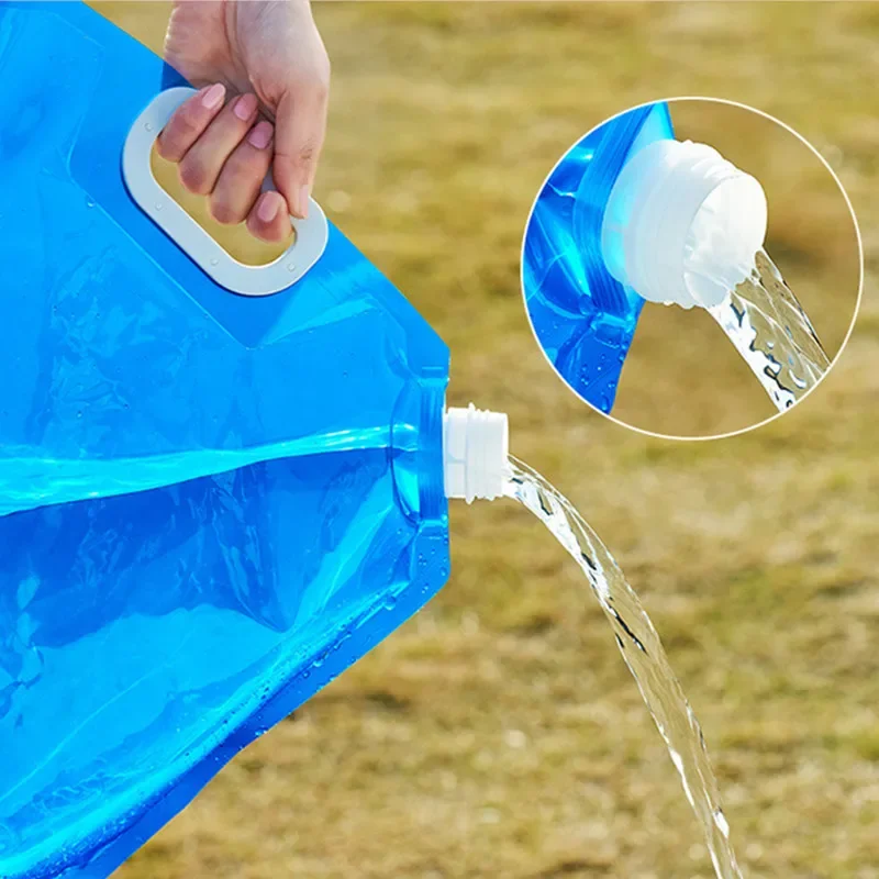 5/10L Camping Water Bag Portable Folding Water Bucket Large Water Container Outdoor Travel Collapsible Pouch Can Camping Supplie