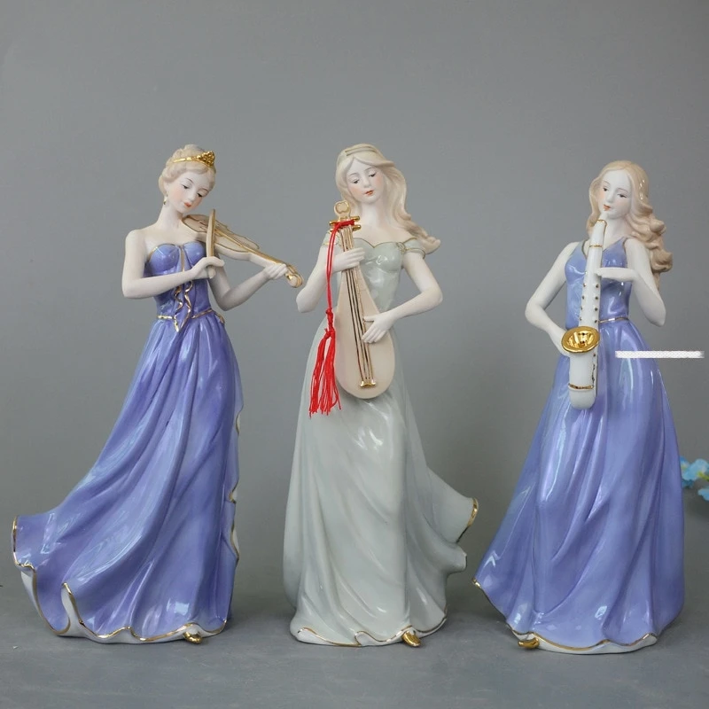 أوروبا السيراميك التماثيل الجمال تأثيث الحرف ديكور المنزل الغربية زخرفة الخزف الحرف اليدوية هدية الزفاف