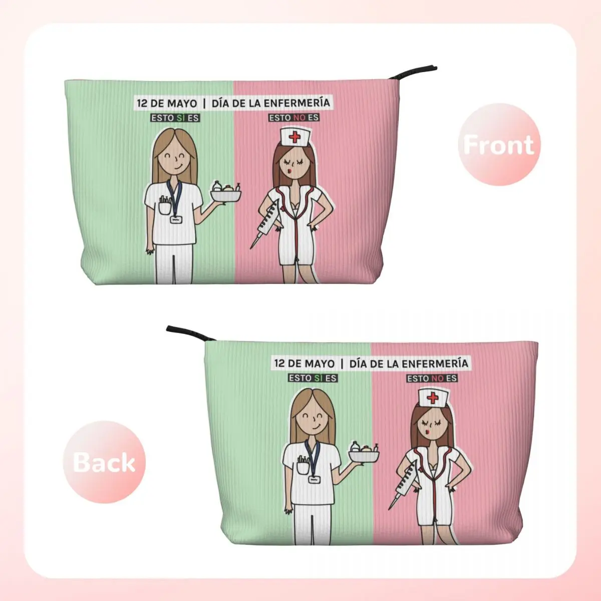 Custom Enfermera En Apuros Cartoon Doctor Nurse Toiletry Bag Women Cosmetic Makeup Organizer Ladies Beauty Storage Dopp Kit Box