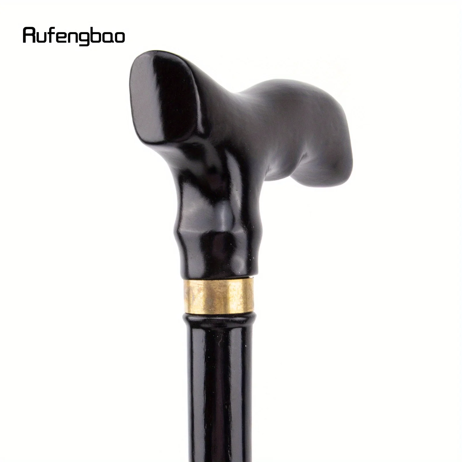 أسود خشبي واحد مشترك موضة عصا للمشي ديكور Cospaly قصب الصولجان عكاز العصا Crosier أداء المرحلة قصب 93 سنتيمتر