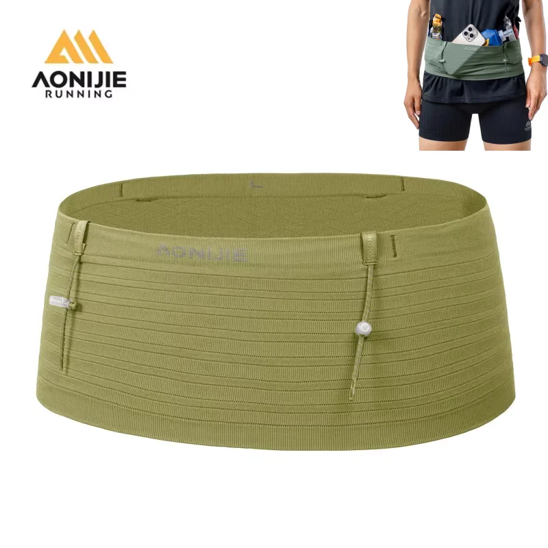 

AONIJIE New Color W8116 Woven Elastic Sports Waist Pack Trail Running Belt Hydration Waist Bag Phone Holder Gym Fitness Marathon