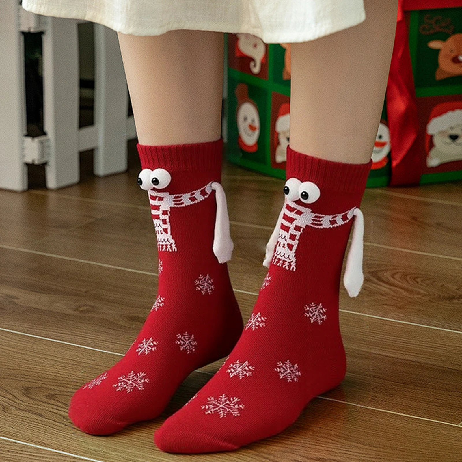 

1 Pair Hand in Hand Christmas Stockings Funny Couple Socks Funny Couple Matching Socks for Couples Friends