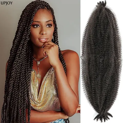 Springy Afro Twist Hair Marley Hair Prefluffed Spring Twist Hair Twisted Up Kinky Twist Cuban Twist Crochet Hair For Black Women