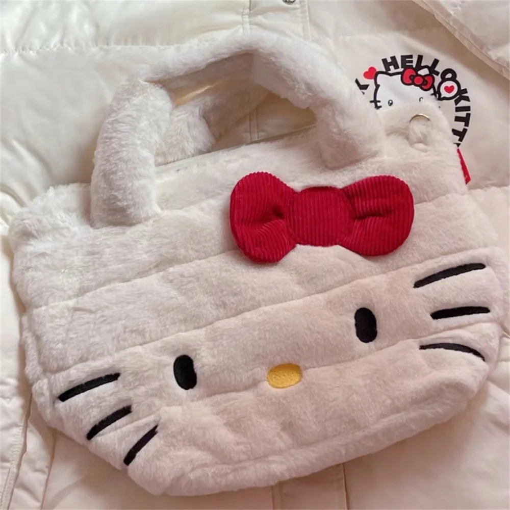 Kawaii Sanrio плюшевая сумка Hello Kitty Y2k плюшевая сумка аниме большой емкости рюкзаки для девочек Подарки