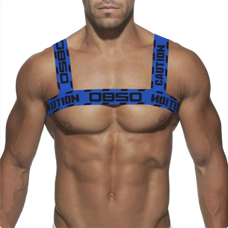 0850 alça de ombro para homens sexy colete arnês com tiras festa gay corpo peito halter club wear tanques elástico bondage