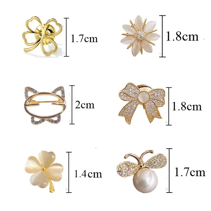 Fashion Brooch Set Flower Bow Brooches for Women Metal Anti-glare Lapel Pin Fixed Clothes Pins Sweater Coat Clothing Accessories image 6