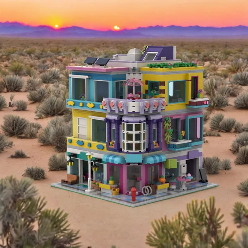 2566PCS Modular Mainstreet Building MOC Urban Street View Model Education Building Blocks Gift