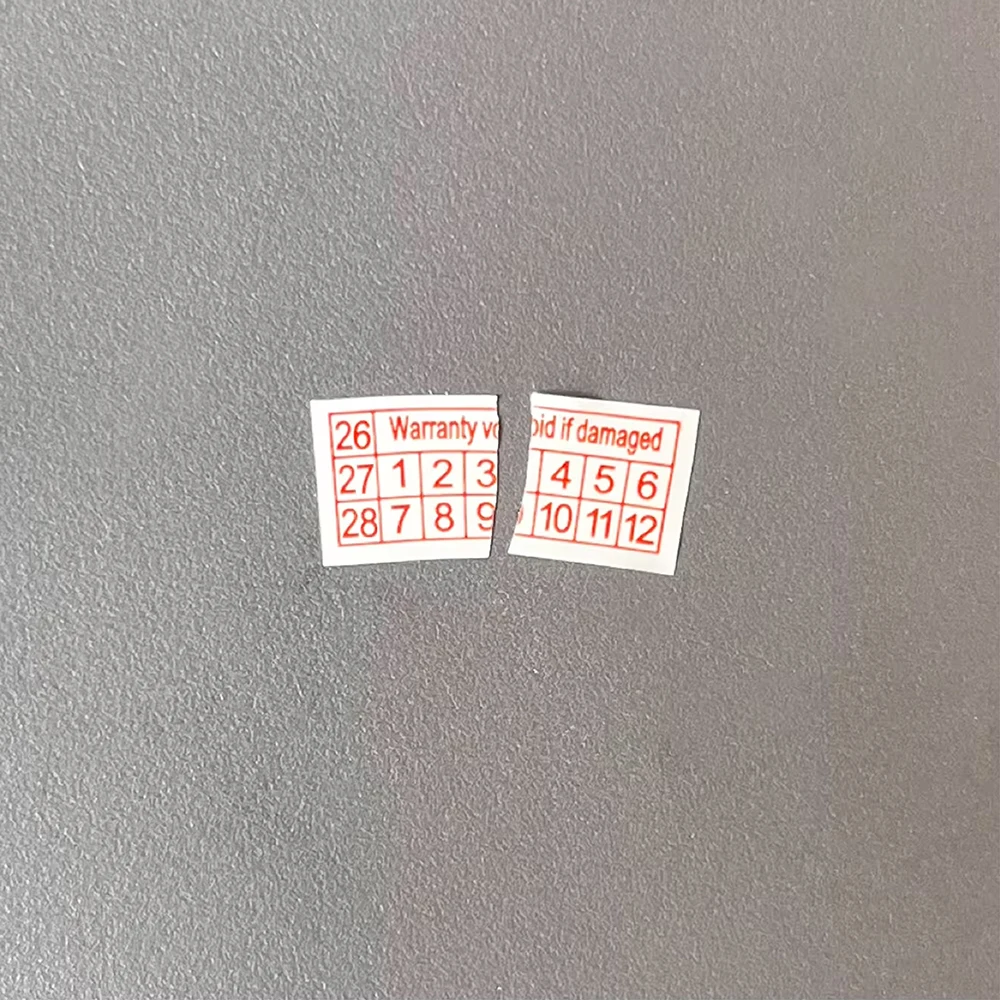 200pcs new 26/27/28 year Red Blue Black rectangular fragile label 16X8mm product seal warranty Tear invalid sticker