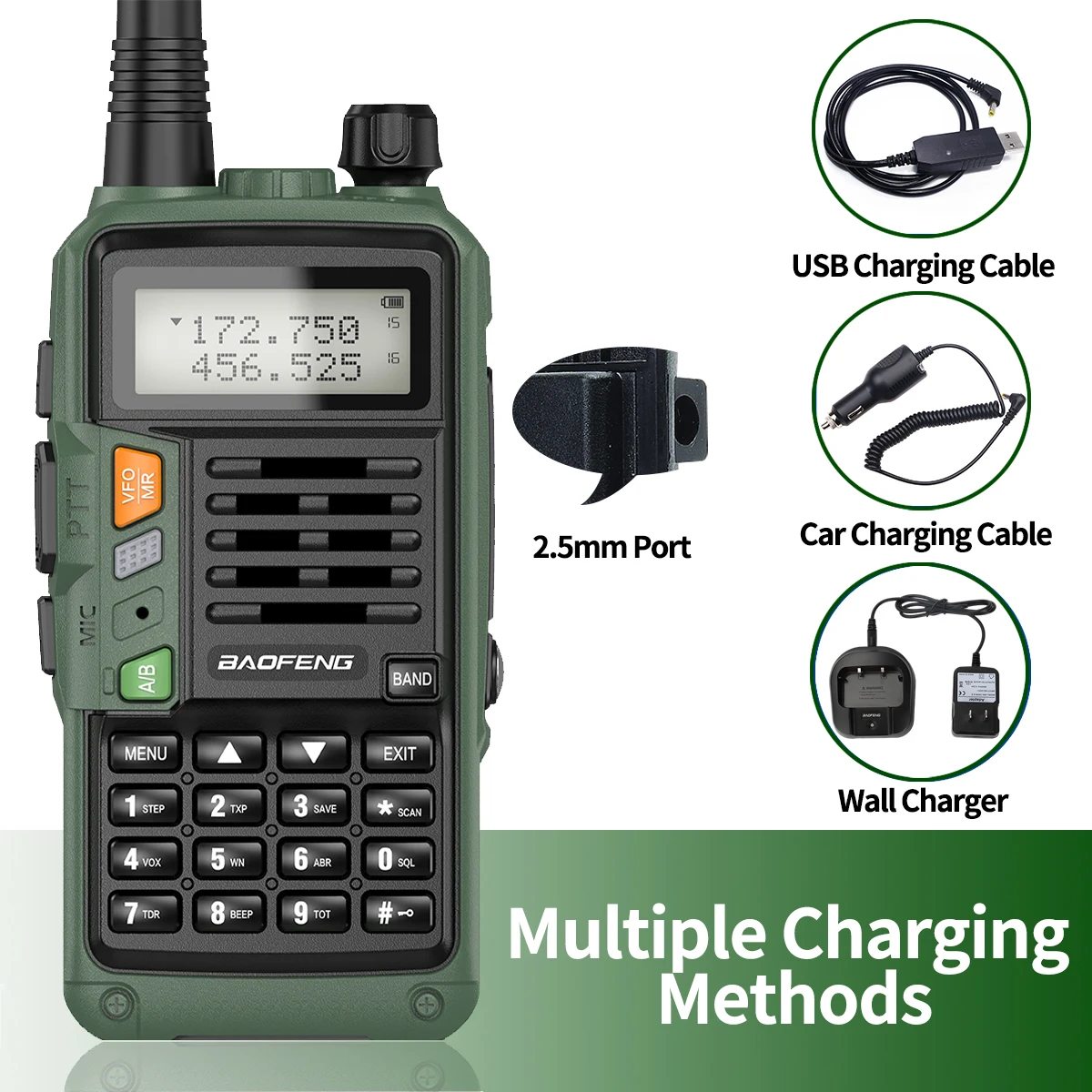 BAOFENG UV-S9 Plus V2 강력한 핸드헬드 UHF VHF 듀얼 밴드, 16km 장거리 방수 워키토키, 햄 UV-5R 양방향 라디오