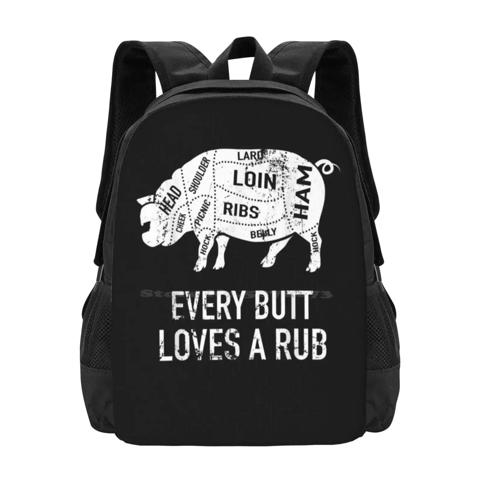 

Barbecue Grilling Every Butt Loves A Rub Pig Pork Bbq Grill Hot Sale Schoolbag Backpack Fashion Bags Barbecue Grilling Every