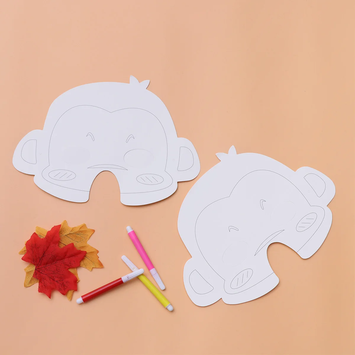 15Pcs DIY Paper Animal Masks Blank Craft Set for Kids Coloring Party Mask Hand Painted Creativity