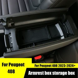 For Peugeot 408 2023 Armrest box storage box interior modification special decorative storage box supplies