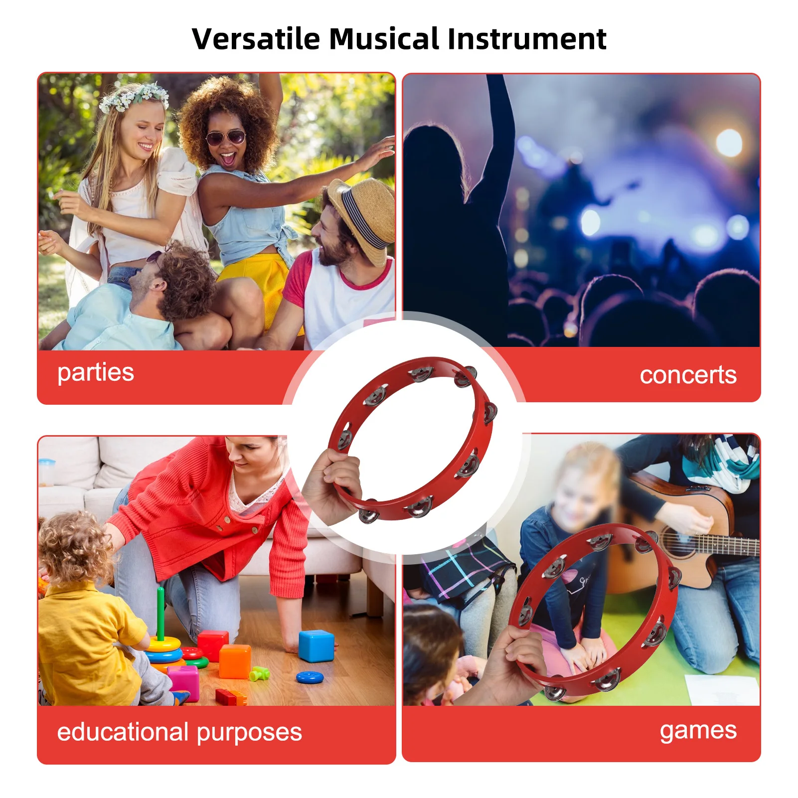 Thumbnail 2 - #34 Latest Wooden Tambourines Offers