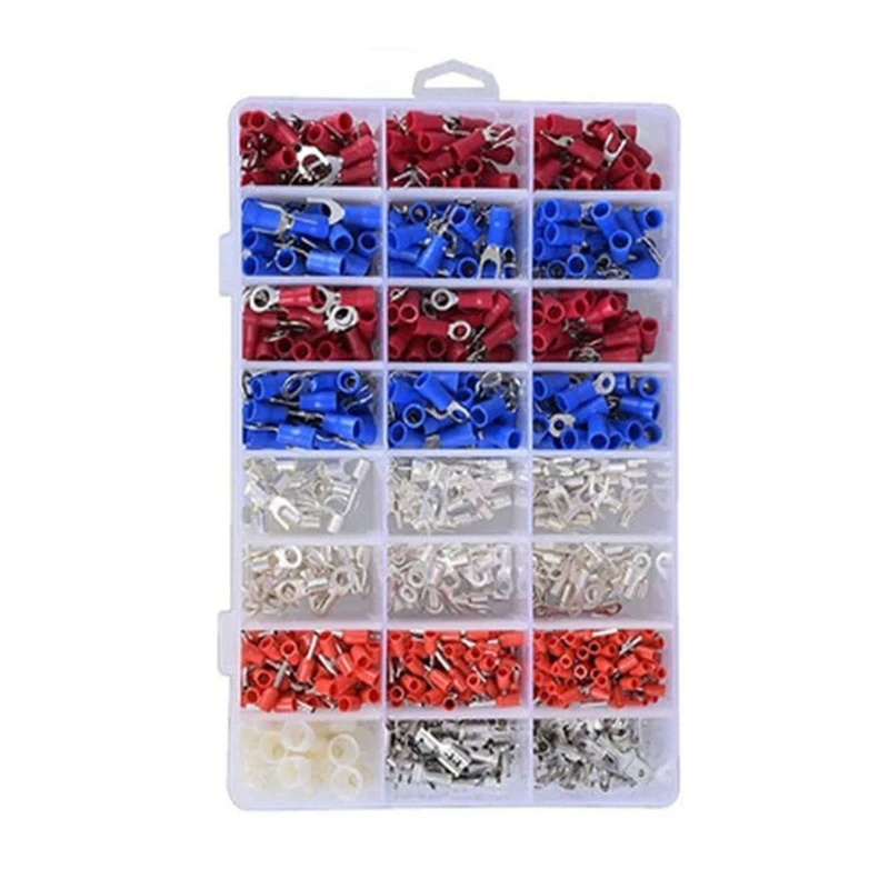 Copper Cold Crimping Terminal Block 24-In-1 Fork-Shaped End Crimping Pliers Combination Set