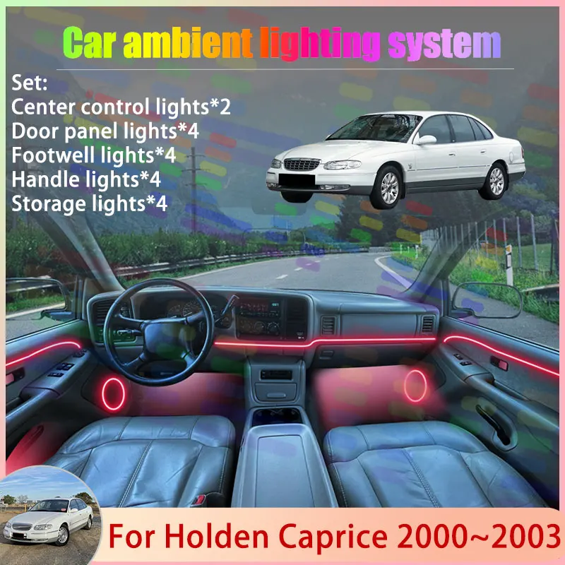 

Для Holden Caprice MK2 2-го поколения 2000-2003 гг. WH 2001 2002 2/24 в 1 Комплект атмосферной RGB-подсветки с эффектом бегущих огней