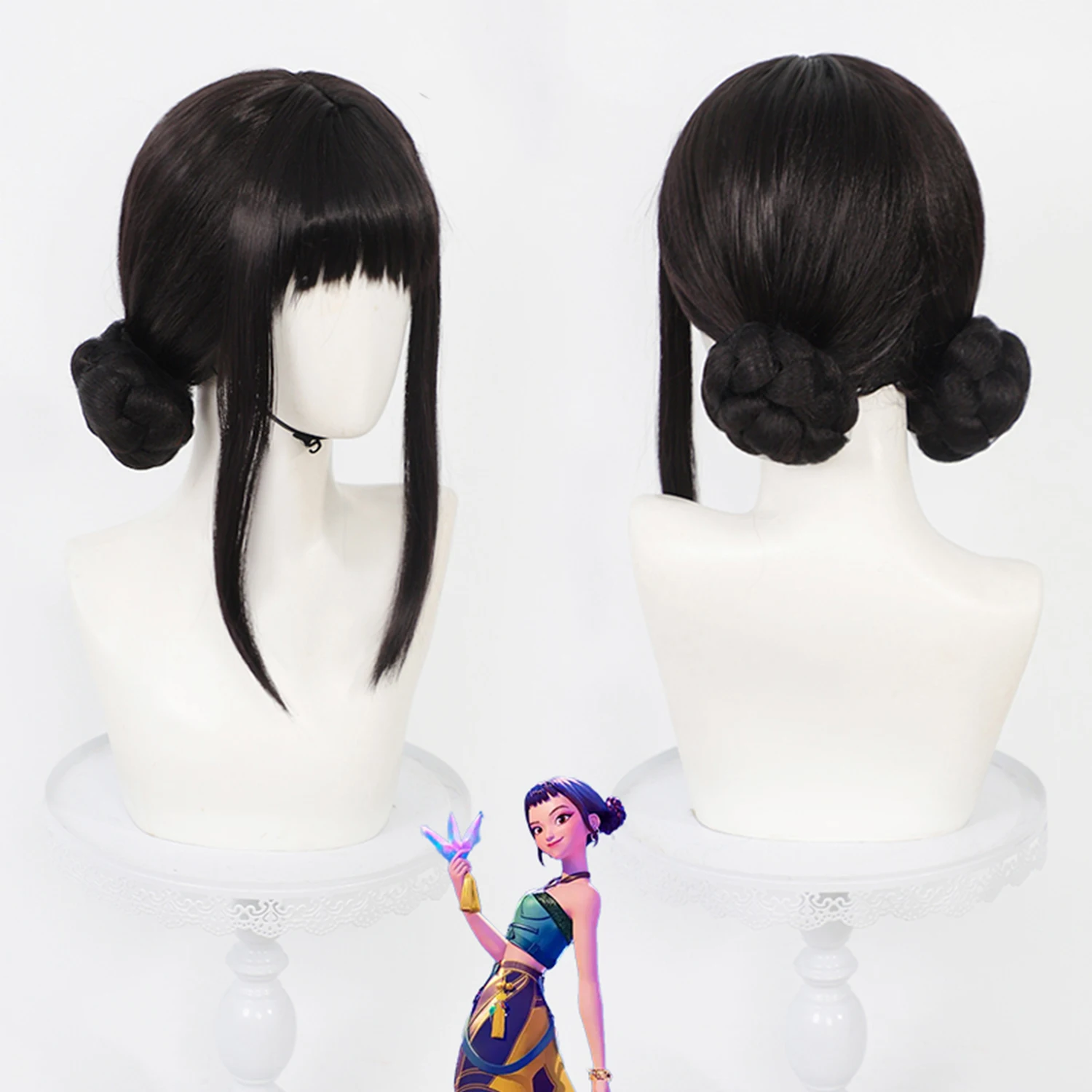 Witch Hunter Group Cosplay Wig Black Heat Resistant Synthetic Cosplay Wig for Men