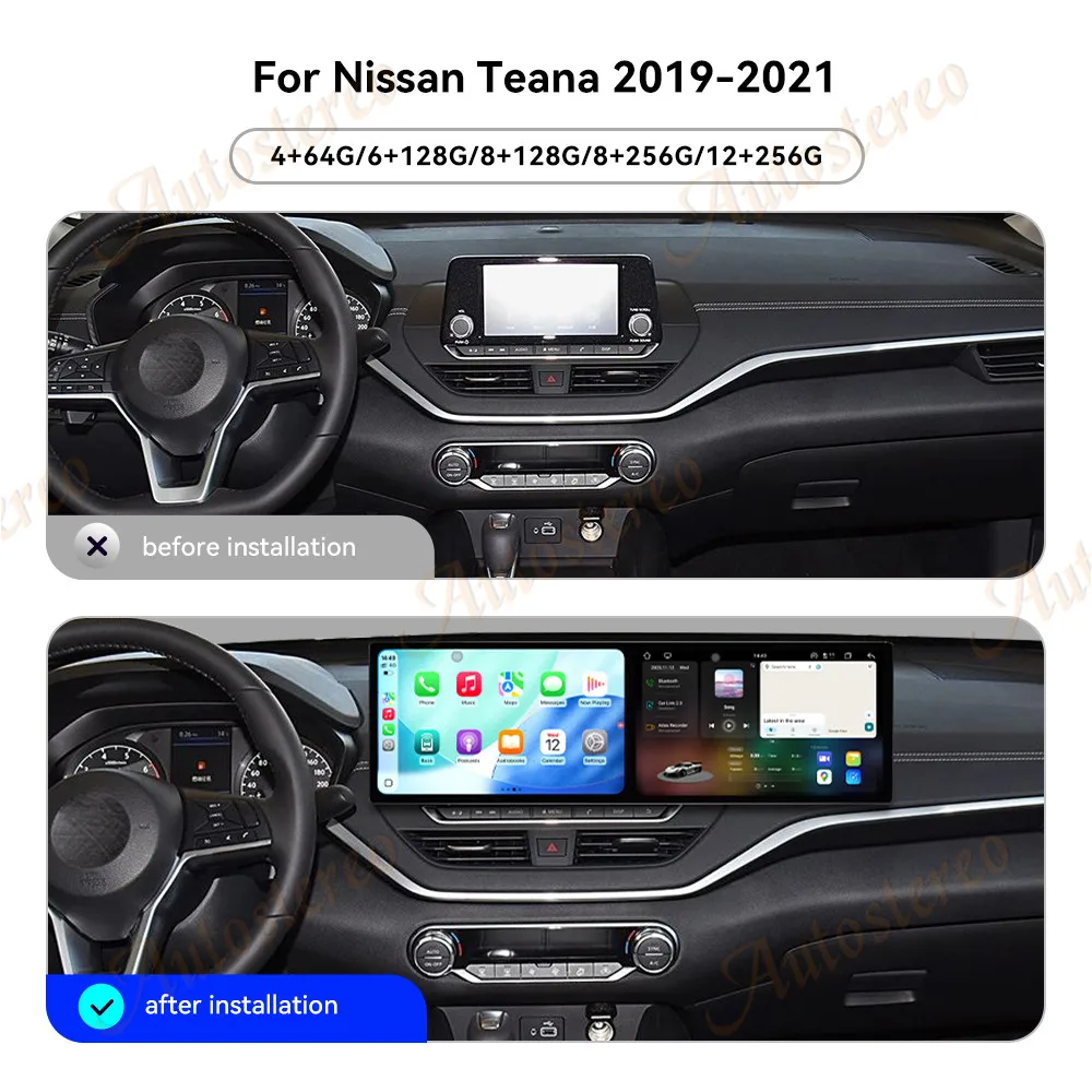 Dual Screen 10.1 inch Car GPS Android15 Navigation For NissanTeana 2019-2021 Multimedia Player Car Radio Auto Head Unit
