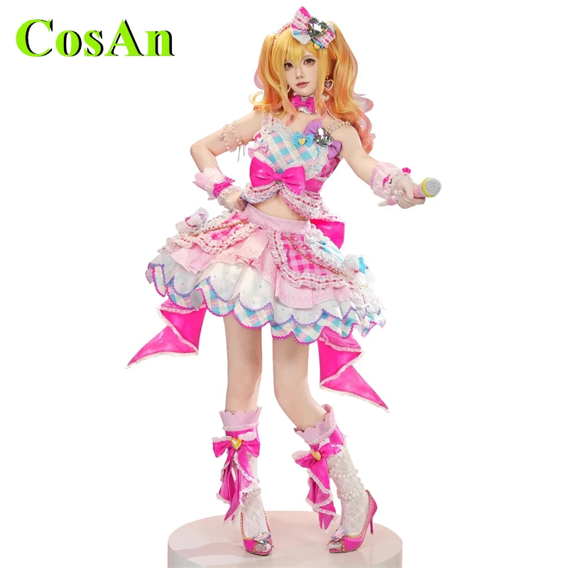 CosAn Aikatsu ! Hoshimiya Ichigo Nijino Yume Cosplay Costume Rainbow Dream Little Dream Cos Halloween  Role Play Clothing Game