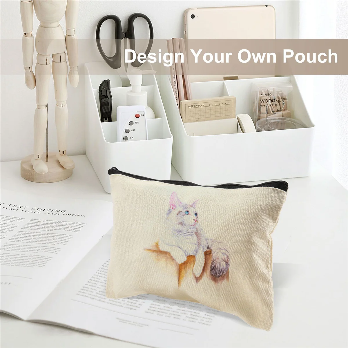 

B-T 12-упаковка холщовых сумок на молнии, пустые сумки для рукоделия своими руками для дорожных косметических косметических сумок, пенал, подарочных сумок для вечеринок, монет