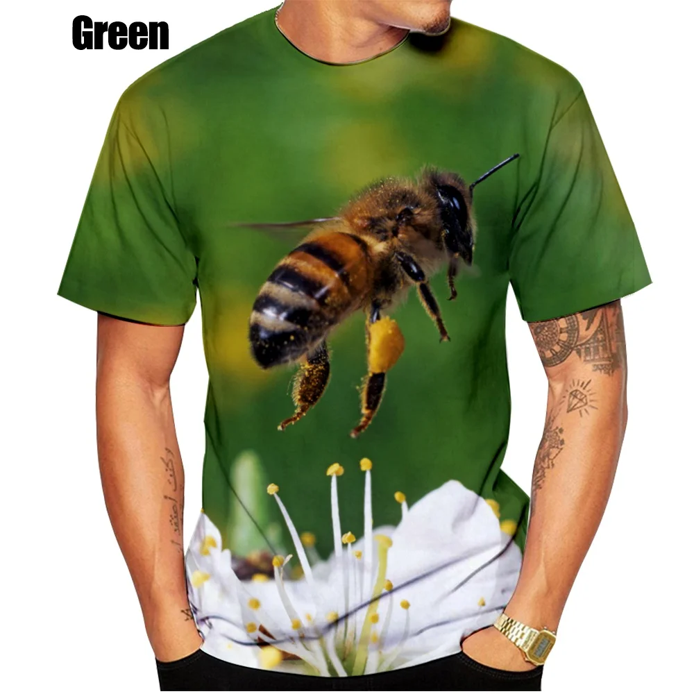 New funny bee 3D bee nest fashion men women printed T-Shirt Top