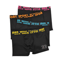 3/4pcs Men Boxers Sports Underwear Underpants Shorts Simple Line Breathable Sports Fitness Breathable Fashion Style Boxers