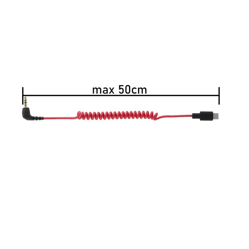 Kabel USB C do 3,5 mm do RODE Wireless Go II, zwinięty kątowy TRS męski adapter DAC AUX przewód audio