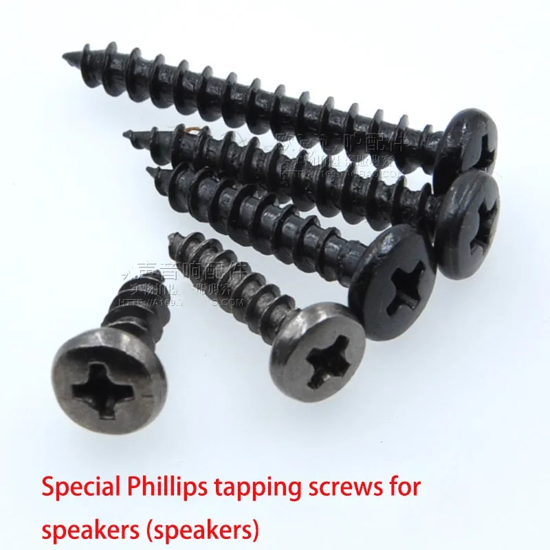 20 pcs Cross speaker screw horn speaker fixing screw BA4*12 black professional self tapping screw wood grain nail