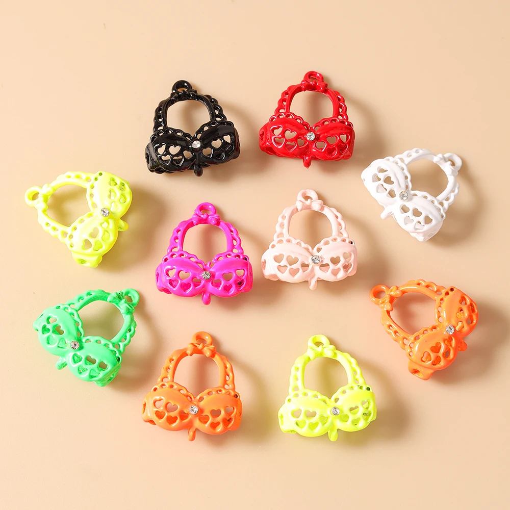 Leslie 5 Stück Neonfarbene Sommer-Strand Sexy Bikini Anhänger für DIY Ohrringe Halsketten Handgemachter Schmuckherstellung – Detail 2