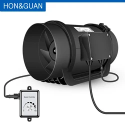 Hon & Guan Inline Duct Fan, Controlador de Velocidade Variável, Extrator de Ar para Banheiro, Exaustor, HI-150EC Motor, 6 