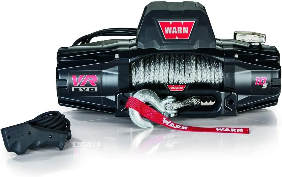 WARN 103253 VR EVO 10-S Electric 12V DC Winch with Synthetic Rope: 3/8\