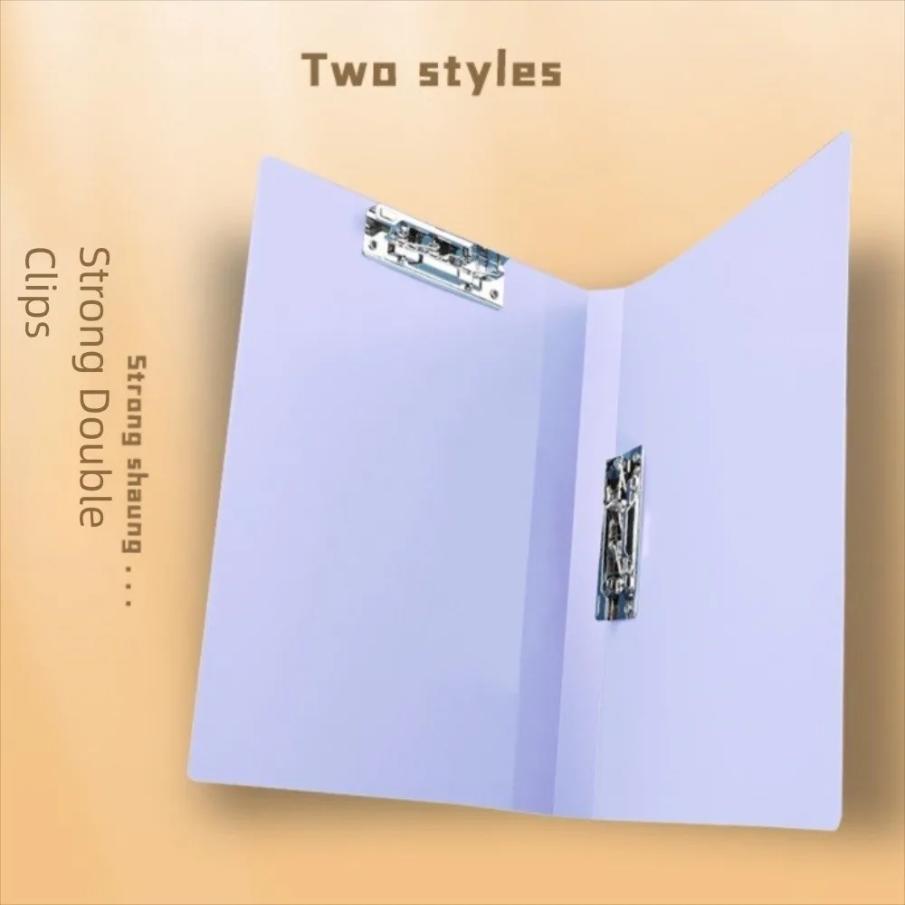 Transparent File Folders Double Clip Thickened Document Organizer Electroplated Single Clip A4 Folder Exam Paper Storage