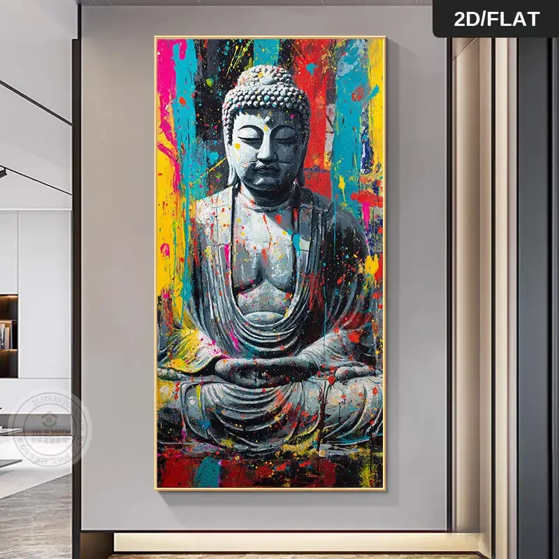 1pc 2D Flat 2D Flat 1pc 27.56*55.12 Inches/70 cm*140cm Modern Abstract Frameless Color Abstract Painting Print Art Wall Art Canv