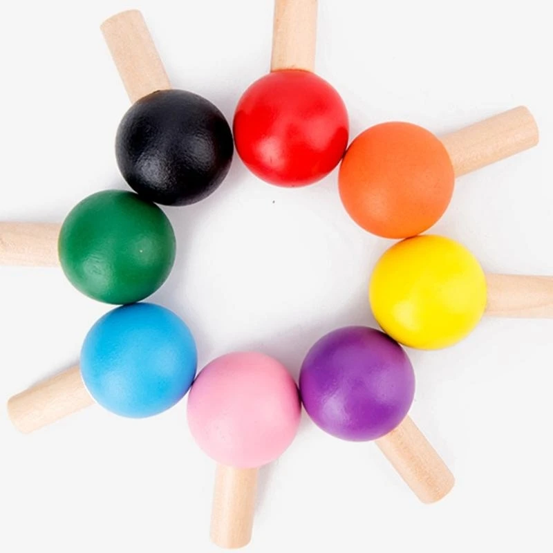 090B Pegged Puzzle Board Wooden Catching Game Math Toy for Preschool Education