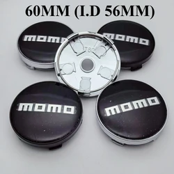 4pcs 60mm Car Wheel Center Caps With MOMO Badge Logo Rim Hubcaps Cover MOMO Emblem Styling Accessories for VW BMW Subaru Honda